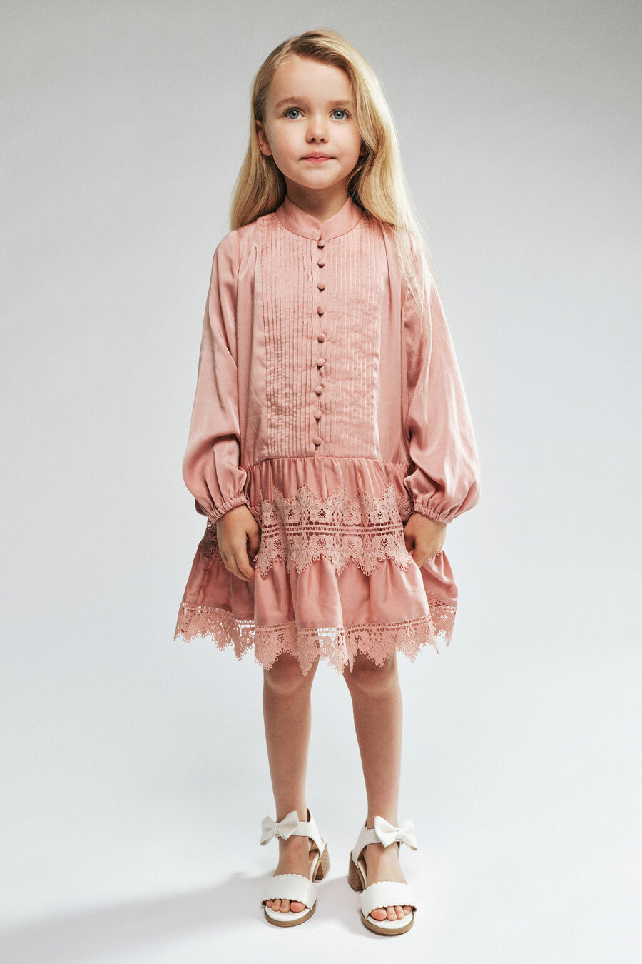 Girls Anie Satin Shirt Dress