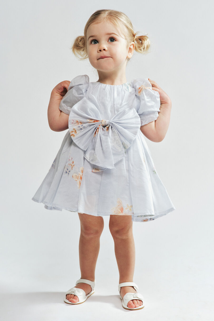 JADE BUTTERFLY MINI DRESS in colour Steel Blue