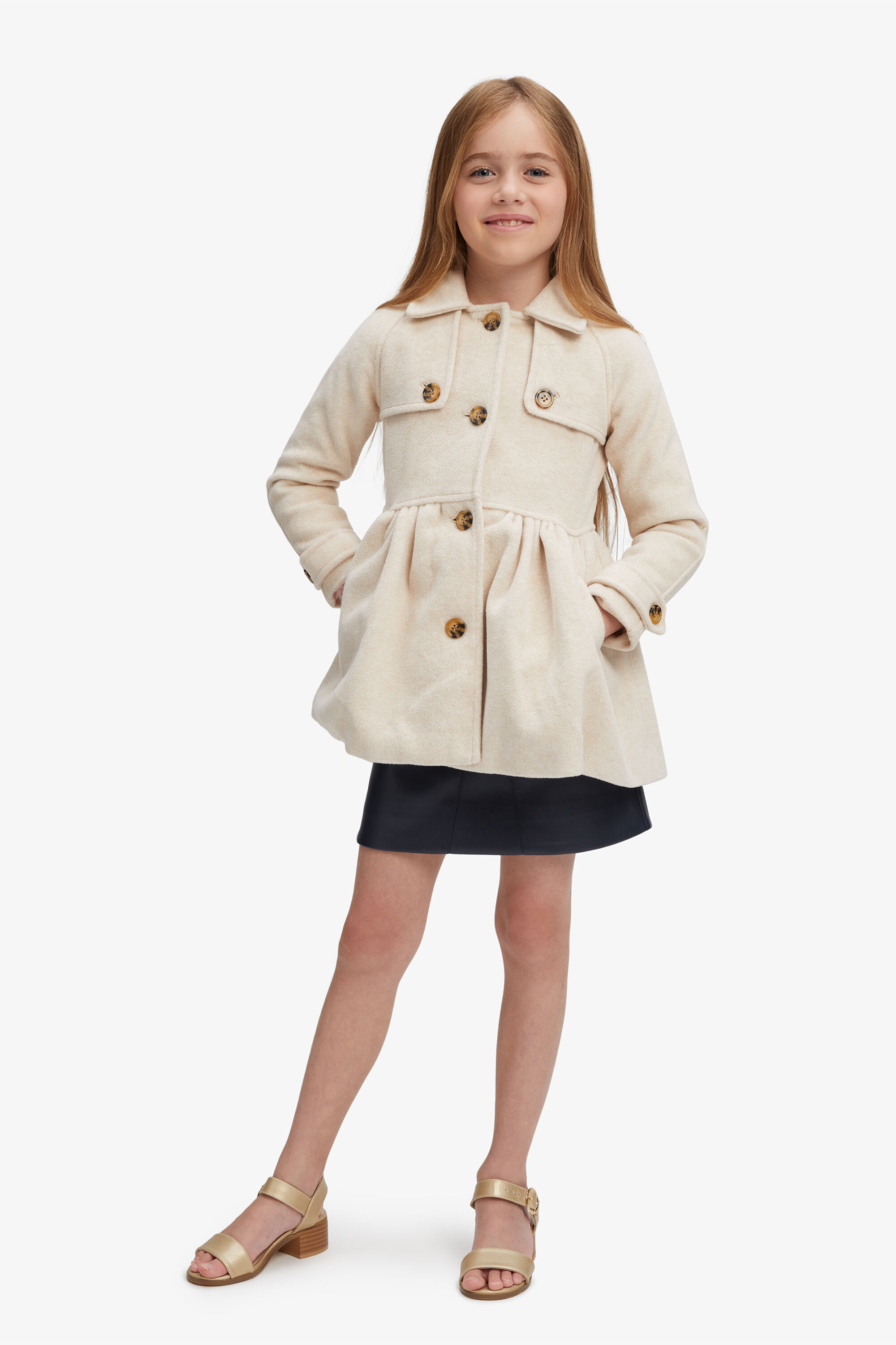 Girls Tia Trench Coat In Light Beige Bardot Junior