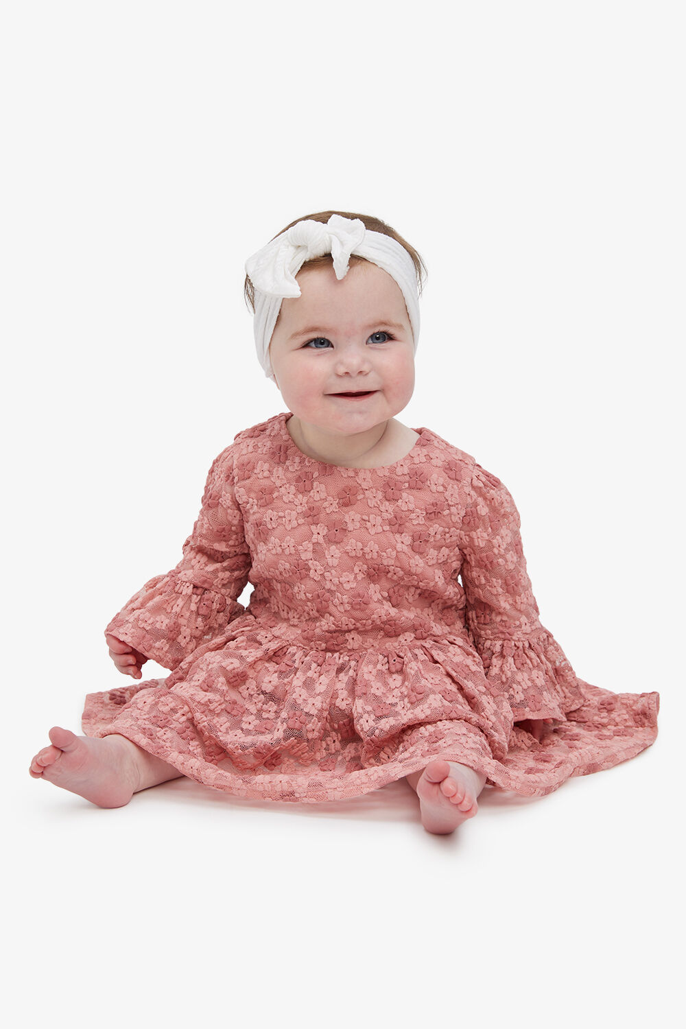 BABY GIRL ELOISE LACE DRESS in colour CASHMERE BLUE