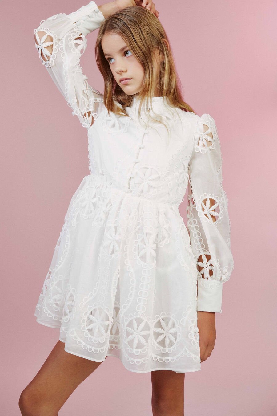 Girls Fira Floral Broderie Dress