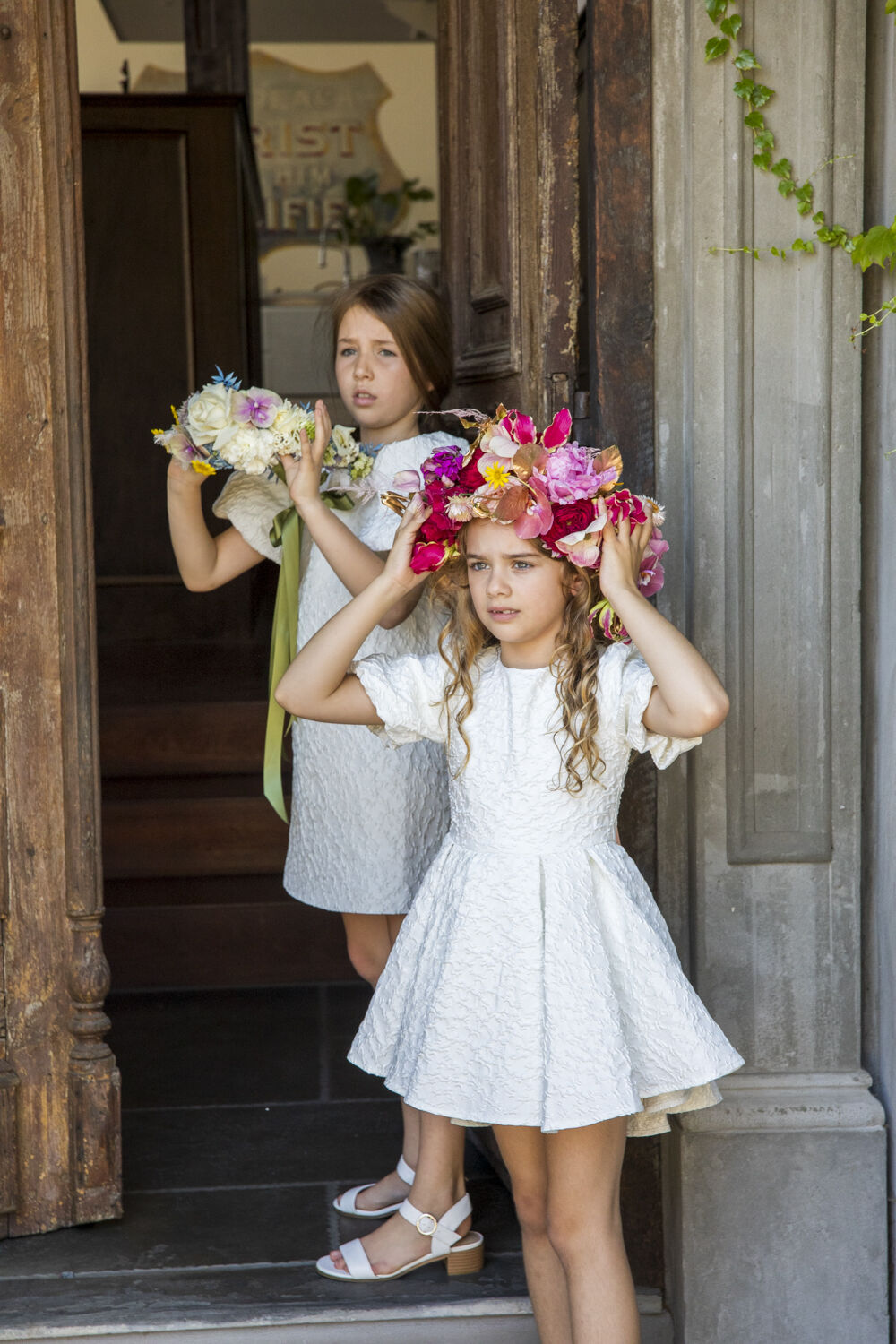 CLARA MINI DRESS in colour CLOUD DANCER
