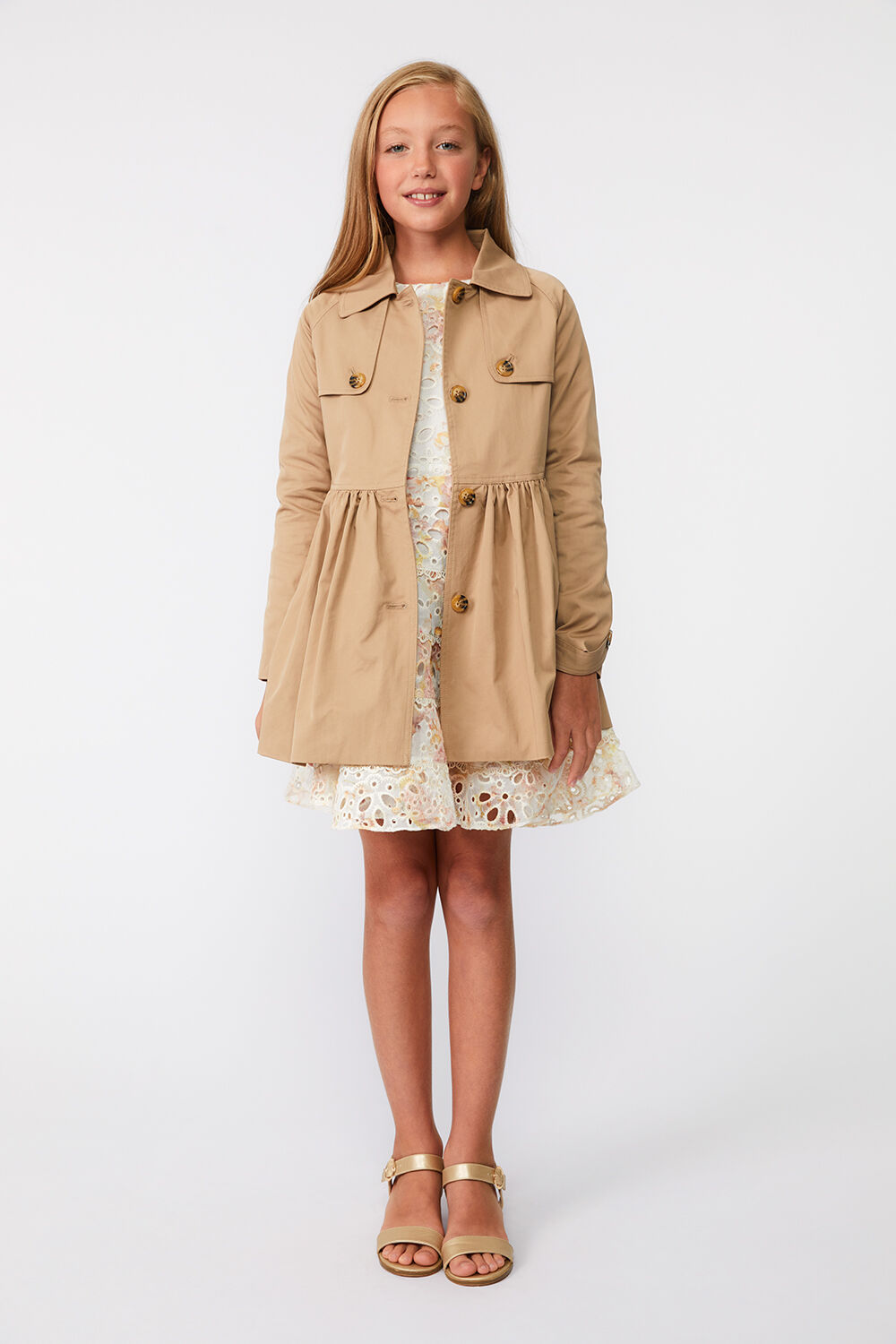 GIRLS MIA CLASSIC TRENCH in colour TAN