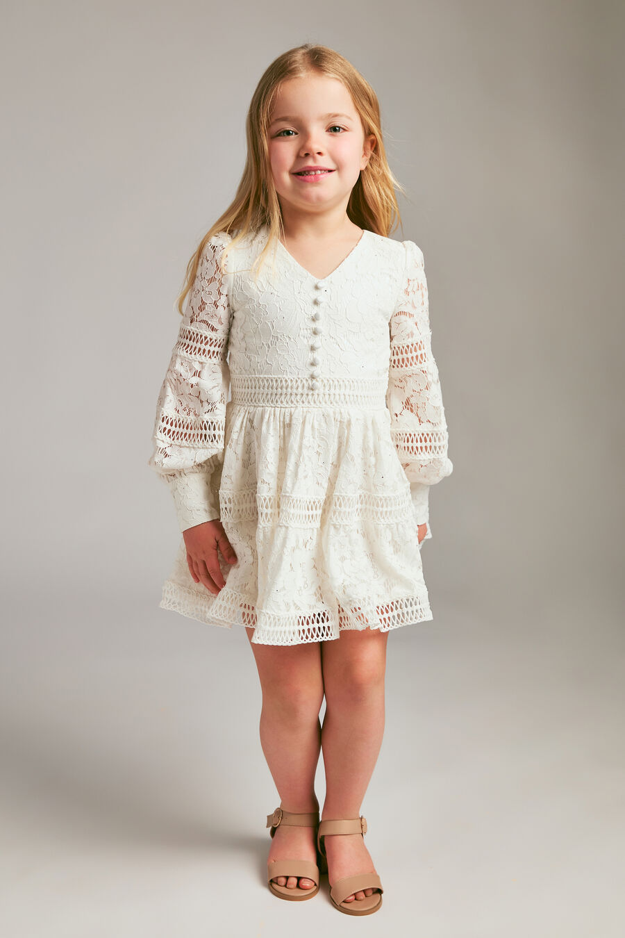 LENNIE LACE SPARKLE DRESS in colour WHITE
