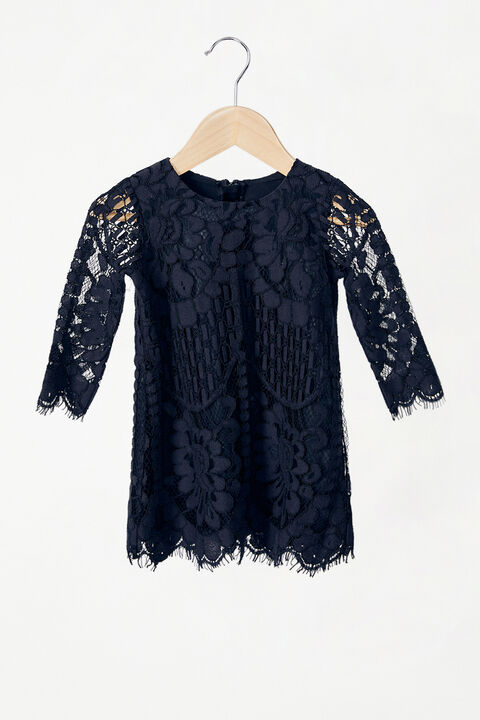 BABY GIRL SOFIA LACE DRESS in colour BLACK IRIS