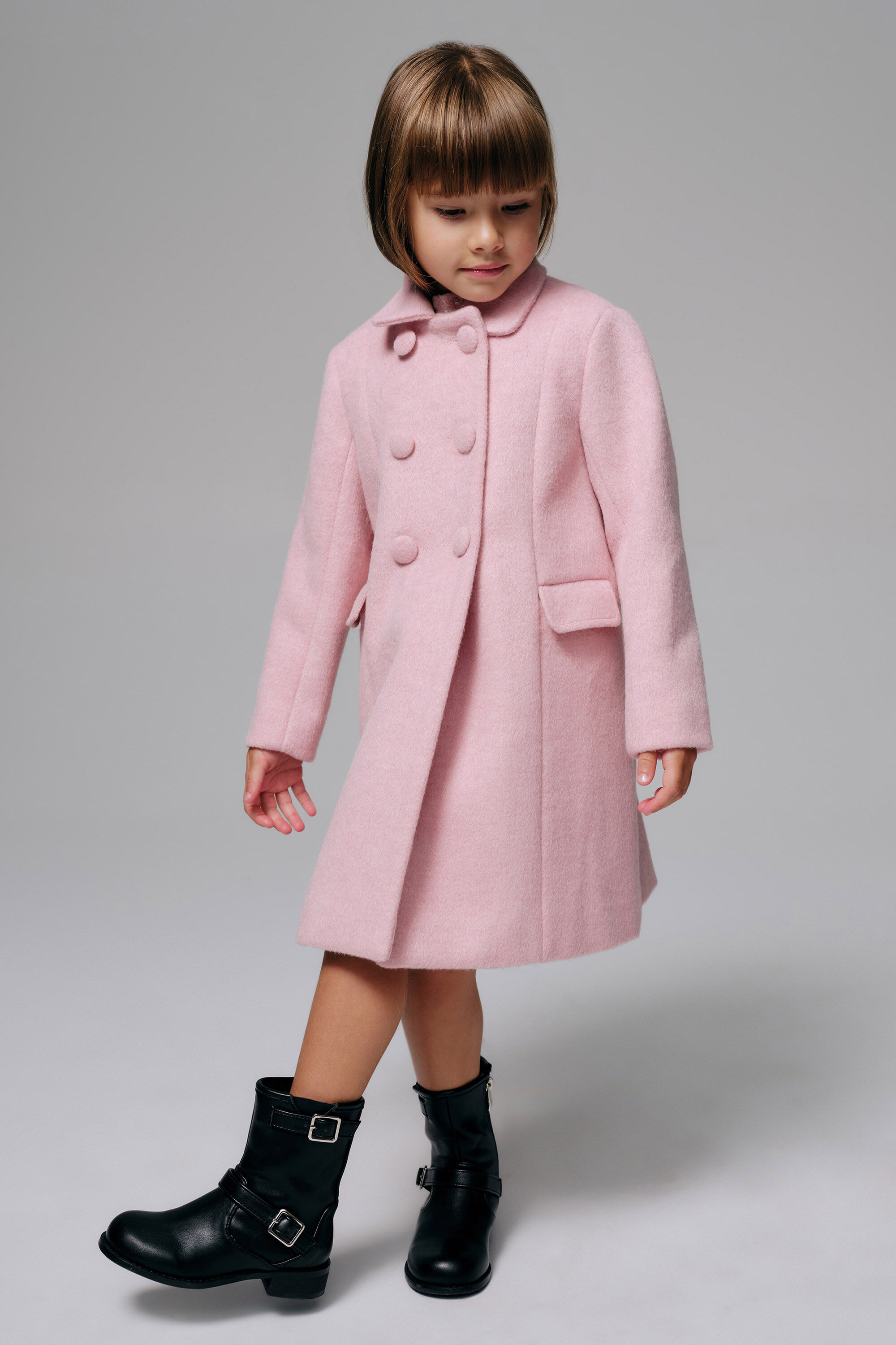 Girls Leah Wool Coat In Pink | Bardot Junior
