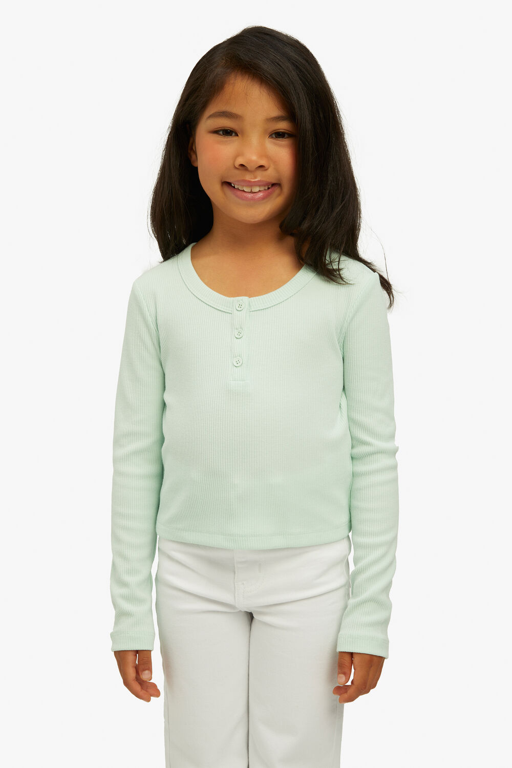 GIRLS AMALIE RIB TEE in colour MINT