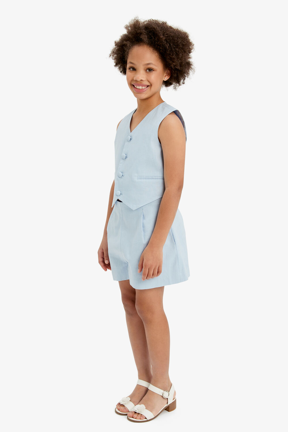 AVERILL LINEN SHORT in colour CROWN BLUE