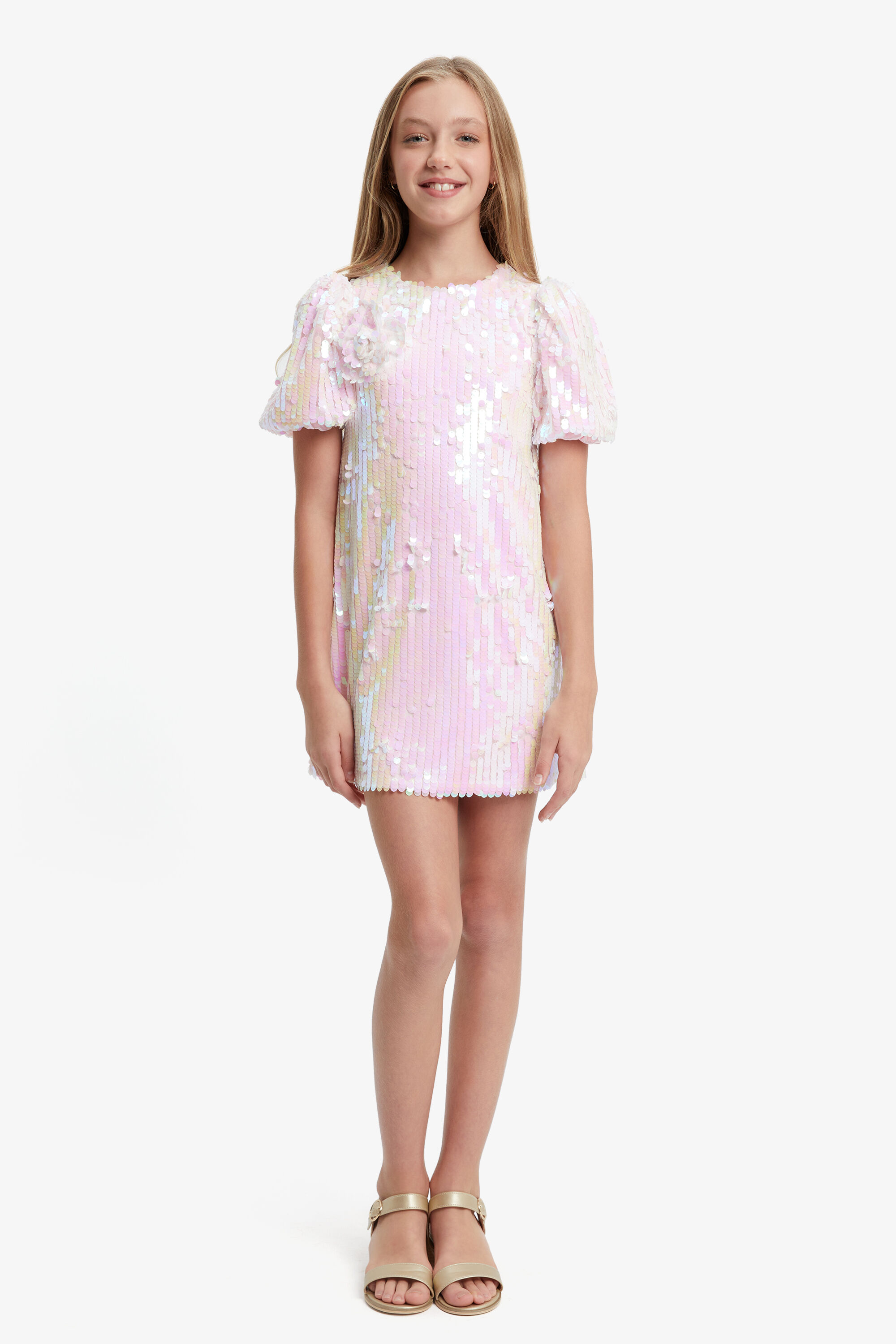 Girls Giselle Mini Dress In Heavenly Pink Bardot Junior