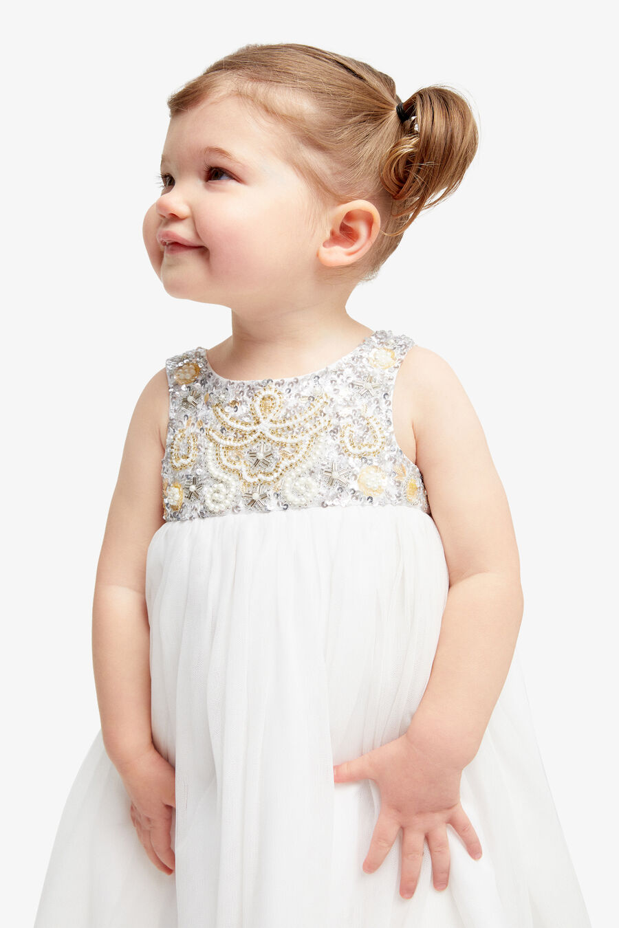 PHILOMENA TULLE DRESS in colour ORCHIDWHT