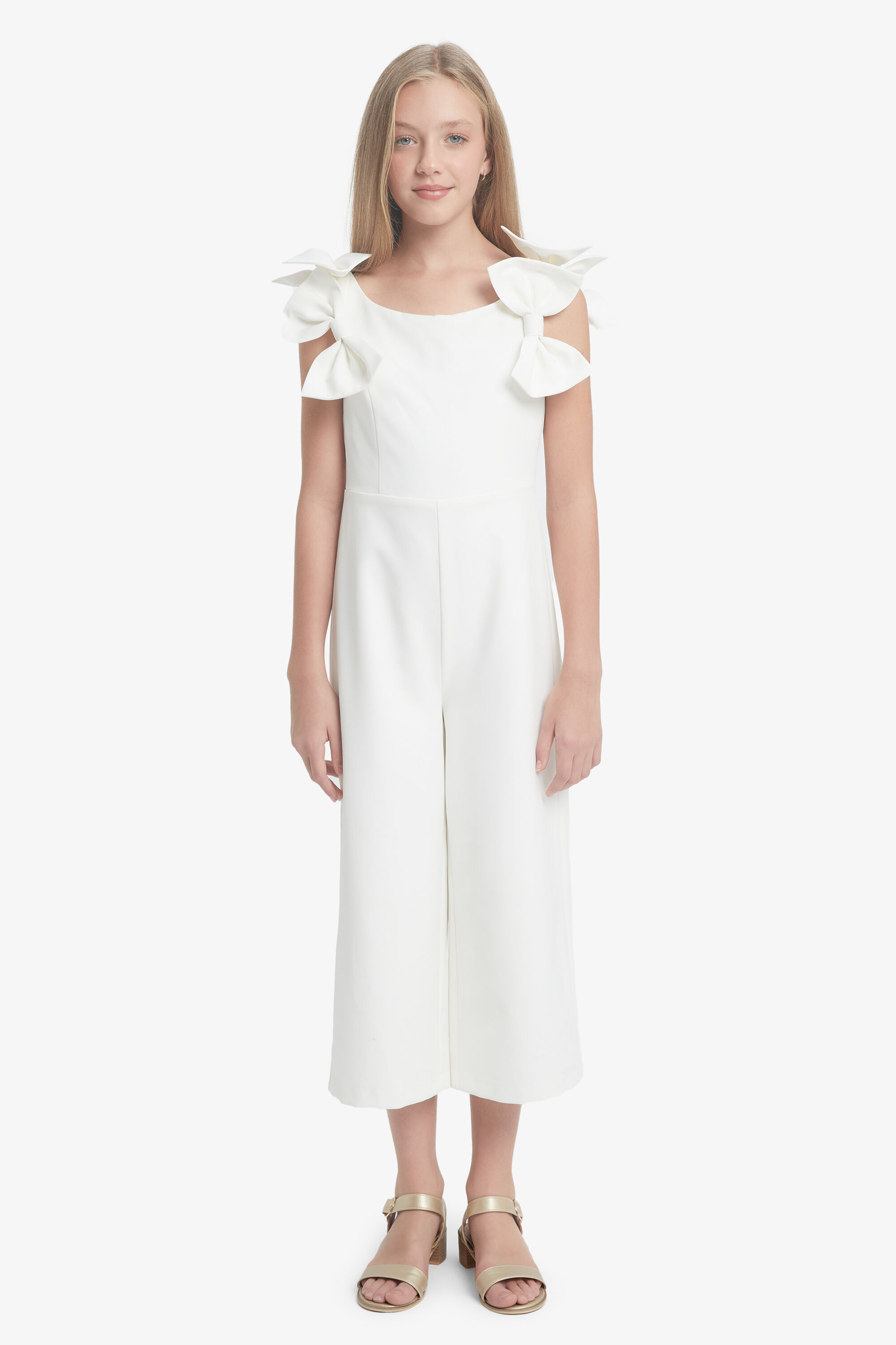 Girls white jumpsuit hot sale