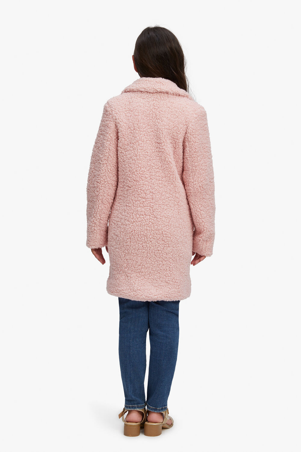 GIRLS LANA TEDDY COAT in colour MELLOW ROSE