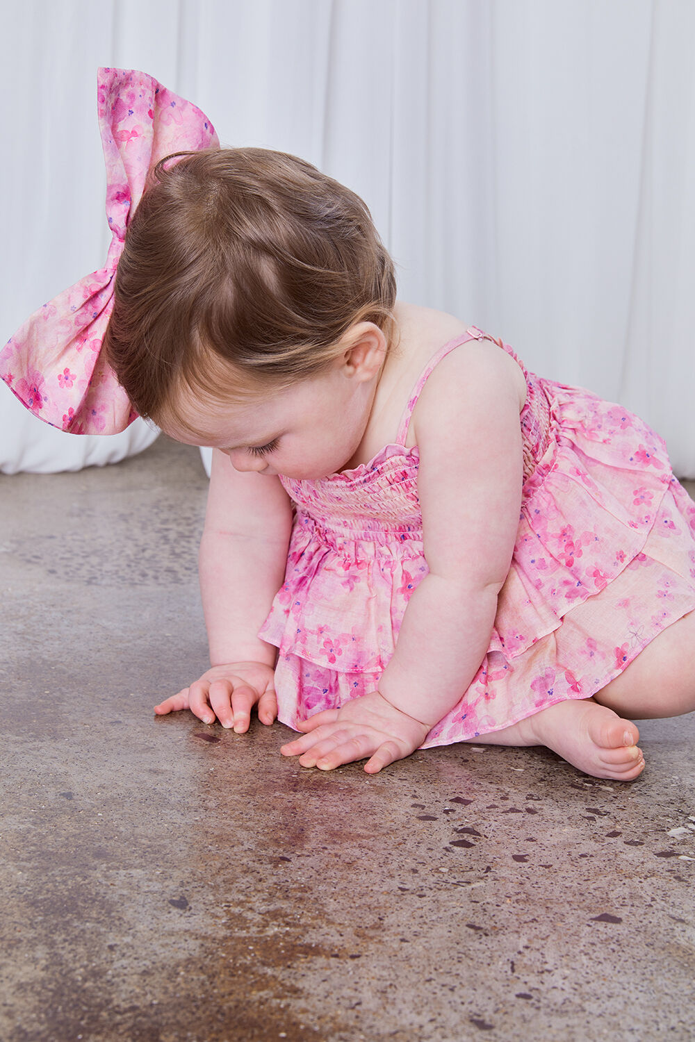 BABY GIRL lila floral grow in colour PEACH WHIP