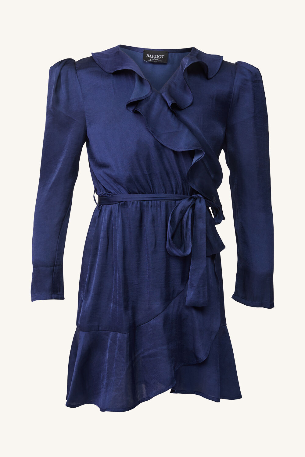 GIRLS WINONA WRAP DRESS in colour BLACK IRIS