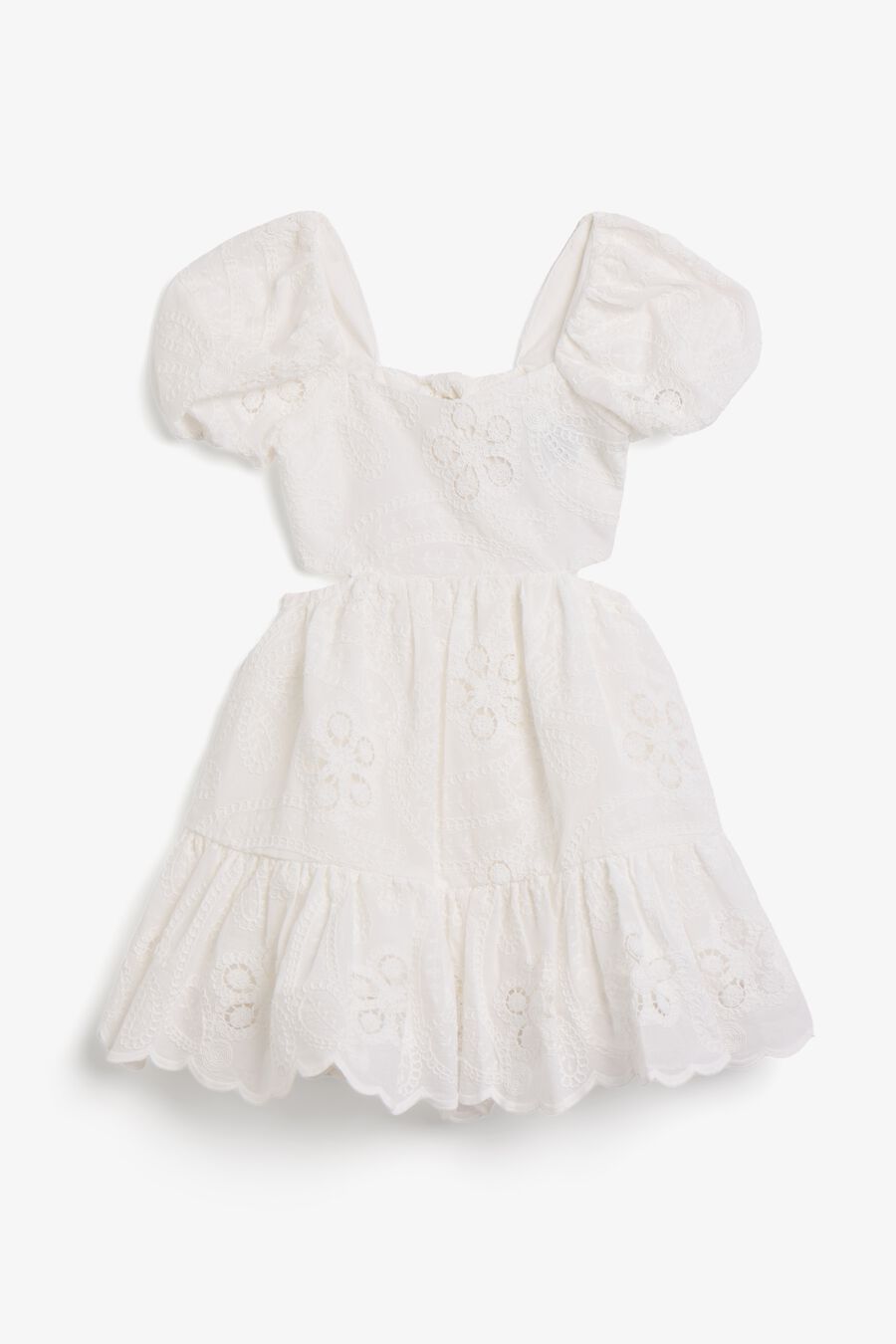 ELLORY EMBROIDERED MINI DRESS in colour White