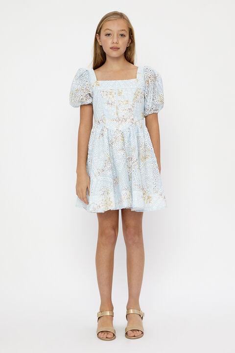GIRLS IRIS MINI FLORAL DRESS in colour CAVIAR