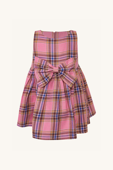 BABY GIRL MINI CHECK DRESS in colour PEARL