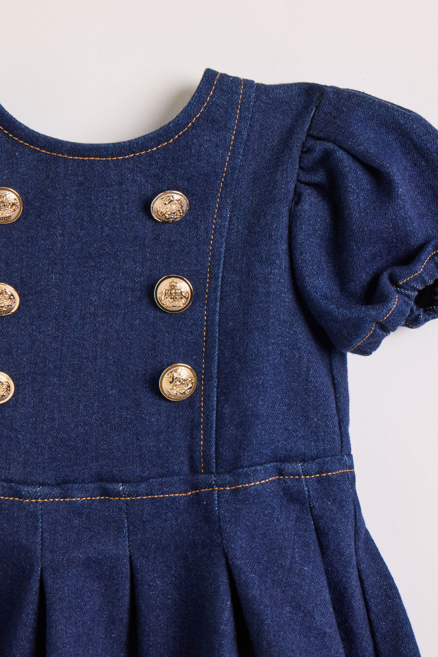 Baby Pleat Denim Mini Dress