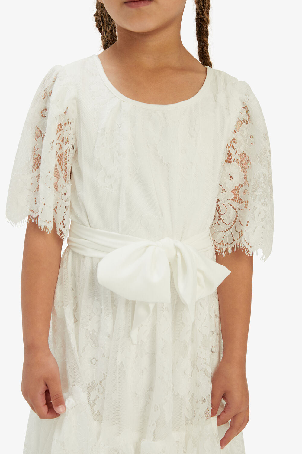 Girls JOELLE LACE DRESS in colour CLOUD DANCER