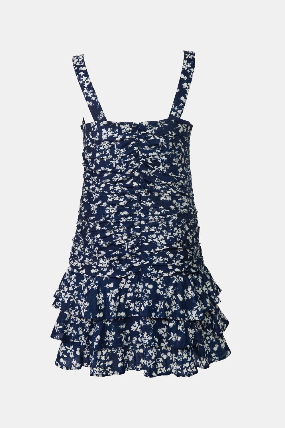 GIRLS INDIGO FRILL DRESS  in colour NAVY PEONY
