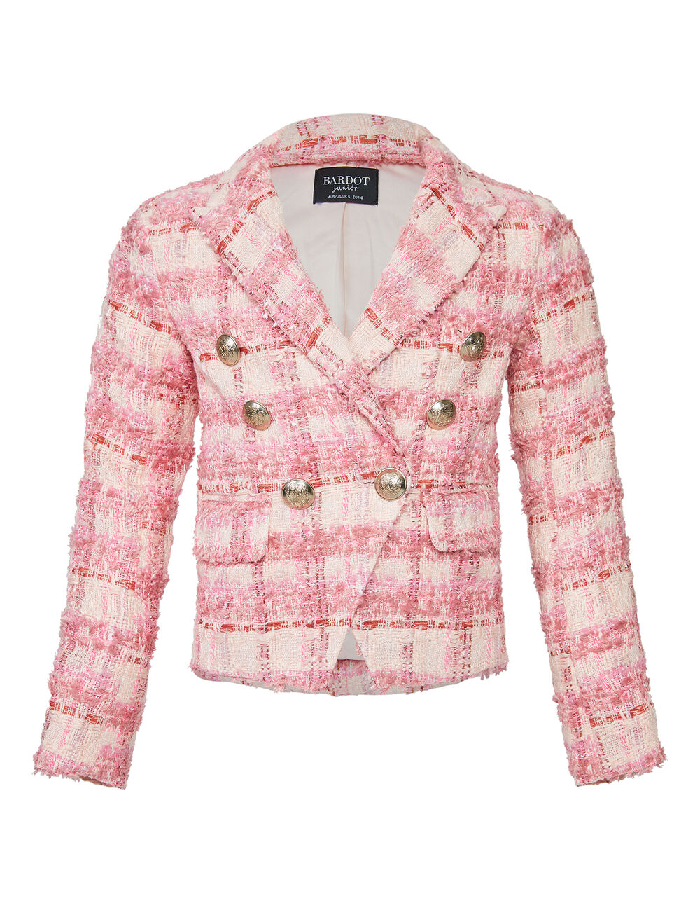 GIRLS ROMA BOUCLE BLAZER in colour CAVIAR
