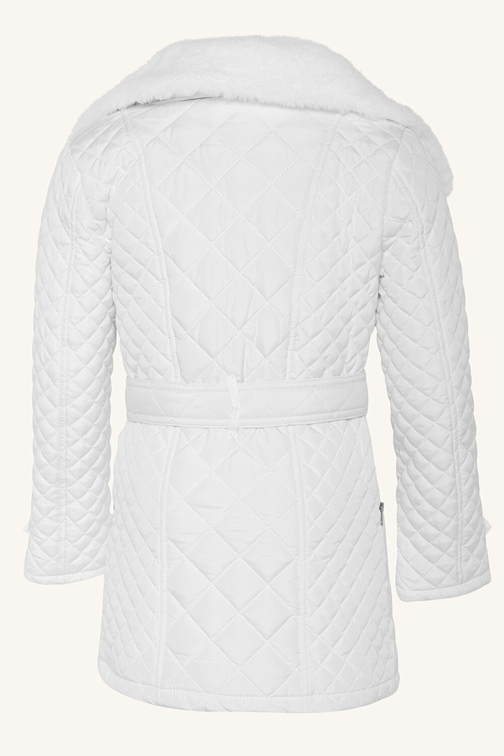 JUNIOR GIRL GRACE QUILTED COAT in colour CLOUD DANCER