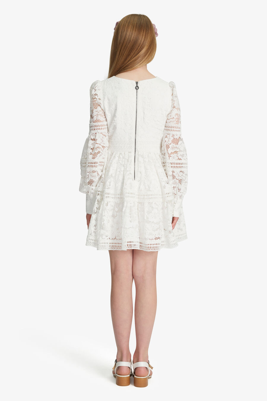 LENNIE LACE SPARKLE DRESS in colour WHITE