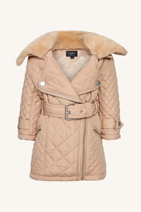 BABY GIRL GRACE QUILTED COAT in colour MOONLIGHT