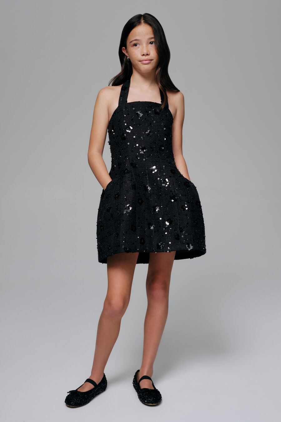 Girls Nevelle Boucle Mini Dress