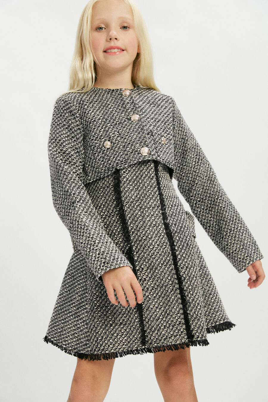 Girls Sadie Boucle Crop Jacket