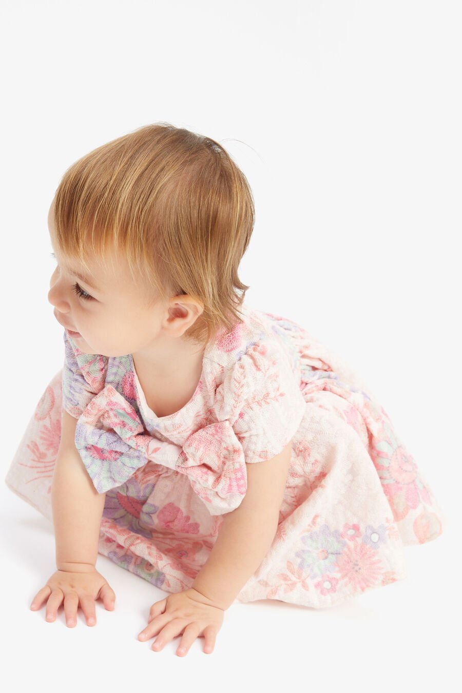 ALICE BOW DRESS in colour PINK MULTI