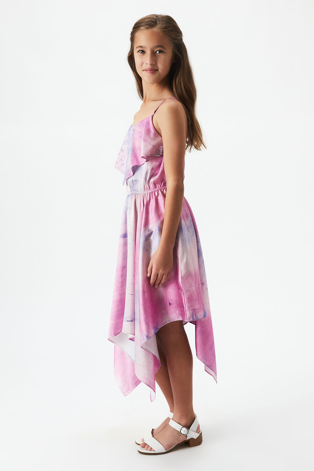 GIRLS ADDY PRINTED HANKY DRESS in colour BRIGHT WHITE