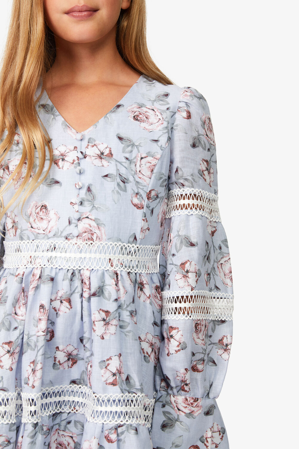 GIRLS VENICE FLORAL MINI DRESS in colour TAP SHOE