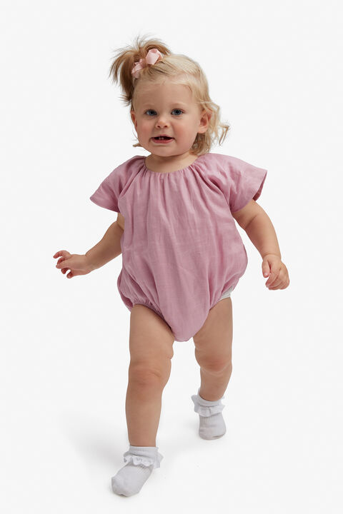 BABY GIRL ALESSA SMOCK GROW in colour PETAL PINK