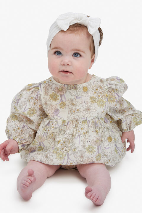 BABY GIRL AMELIA BUNNY GROW in colour CLOUD DANCER