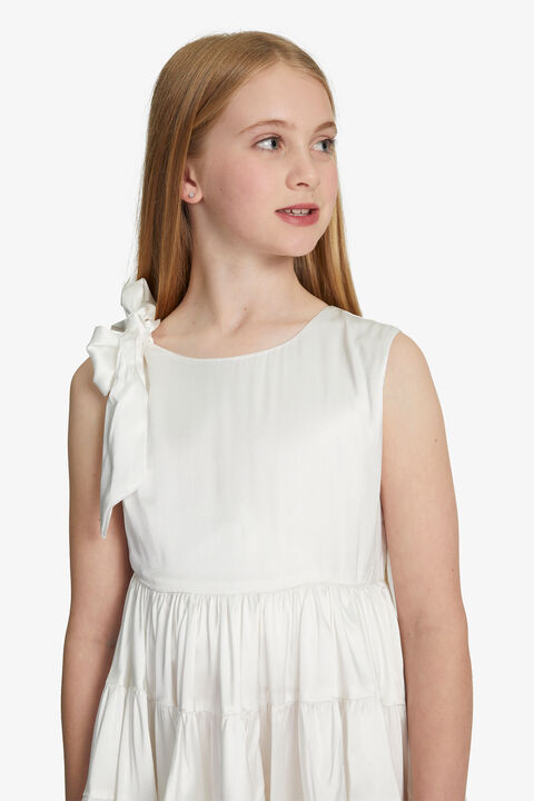GIRLS ANJA TIERED DRESS in colour CLOUD DANCER