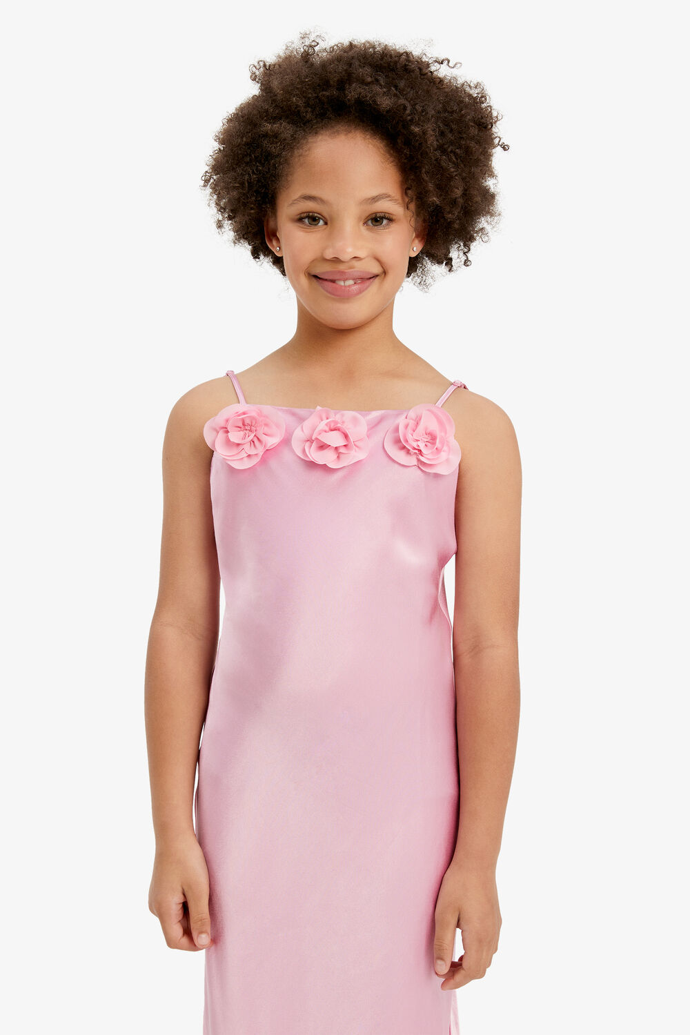 GIRLS ROSETTE MIDI DRESS in colour SWEET LILAC