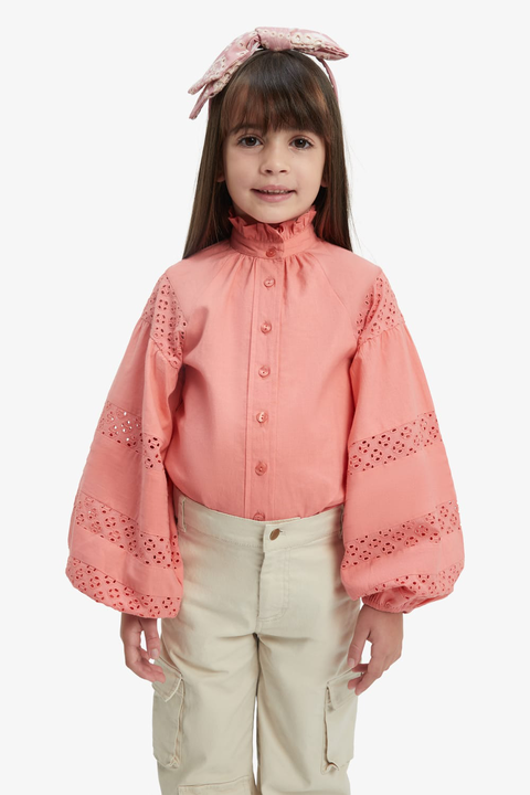 CHARLISE SPLICED BLOUSE in colour ORANGEADE