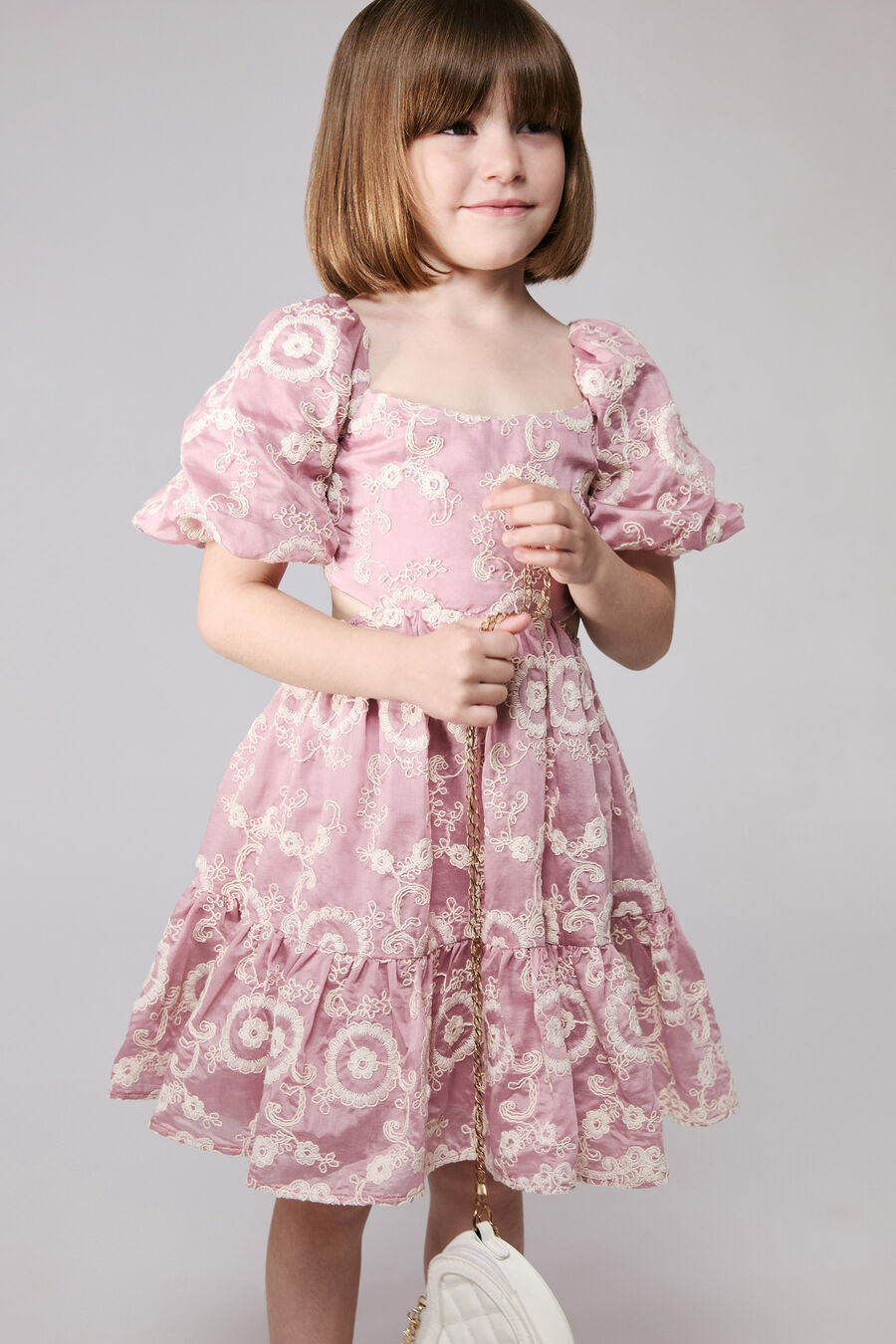 ELLE MINI DRESS in colour Dusty Pink