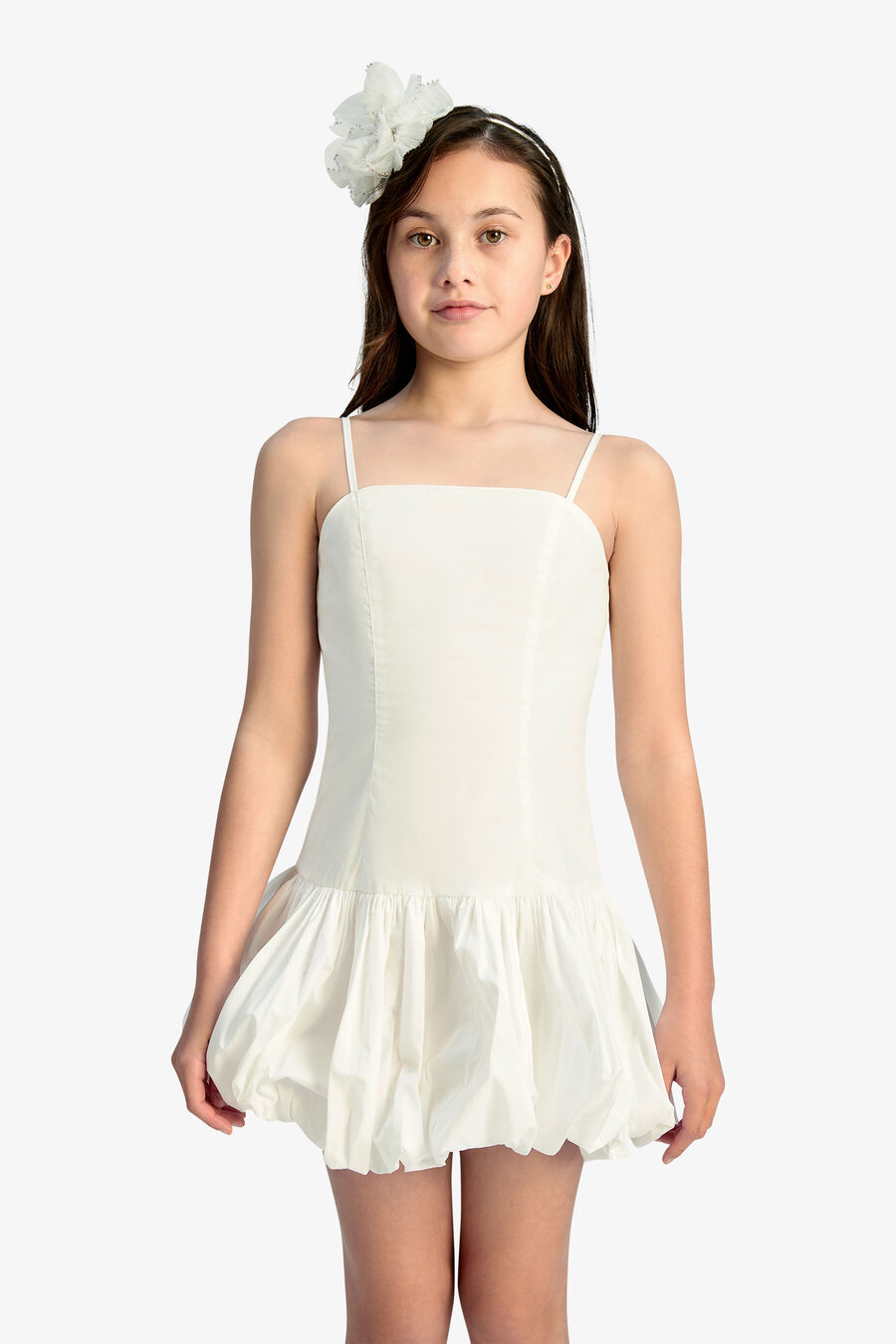 JUNE POPLIN DRESS in colour Orchid White