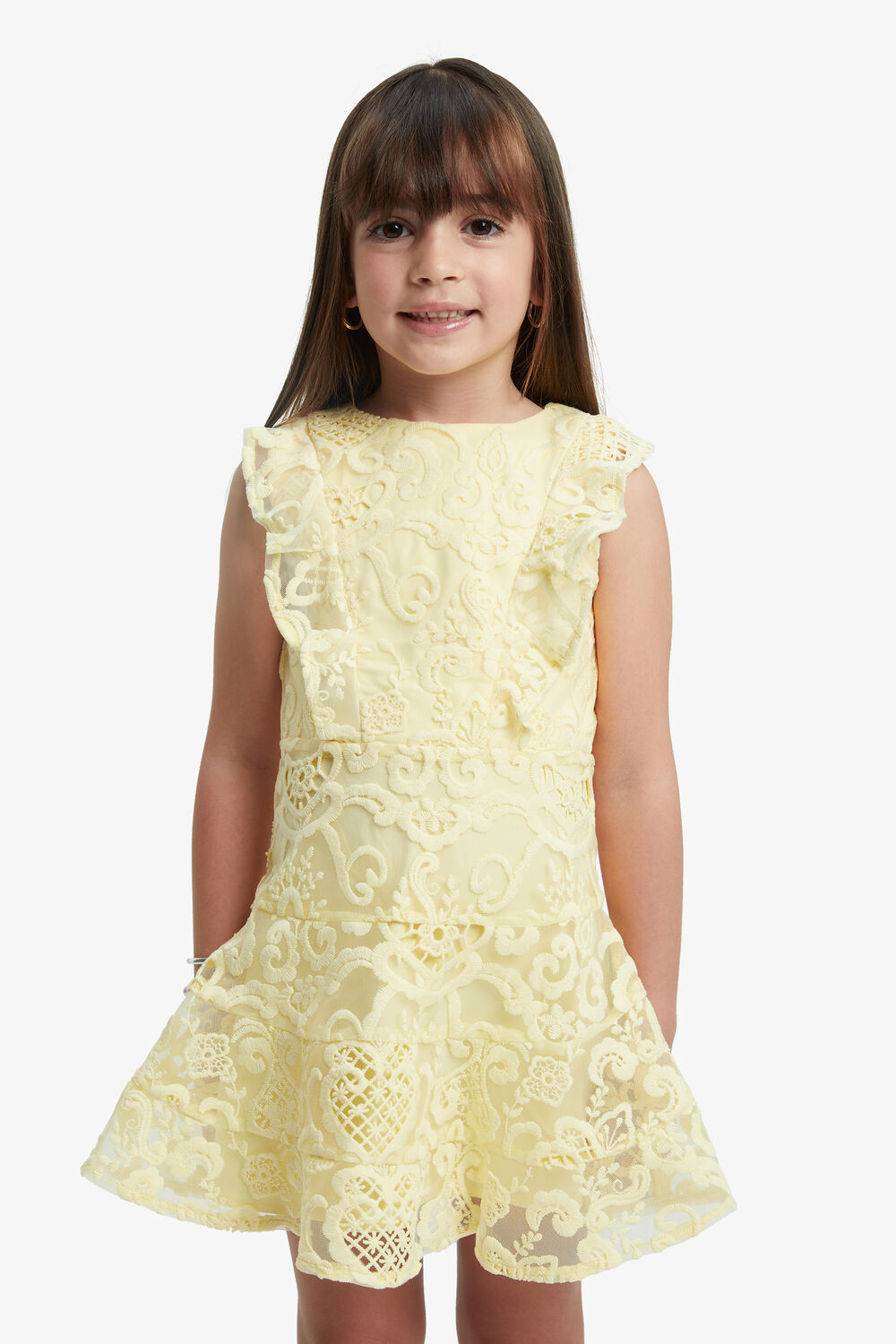 SADIE LACE DRESS in colour LIMELIGHT
