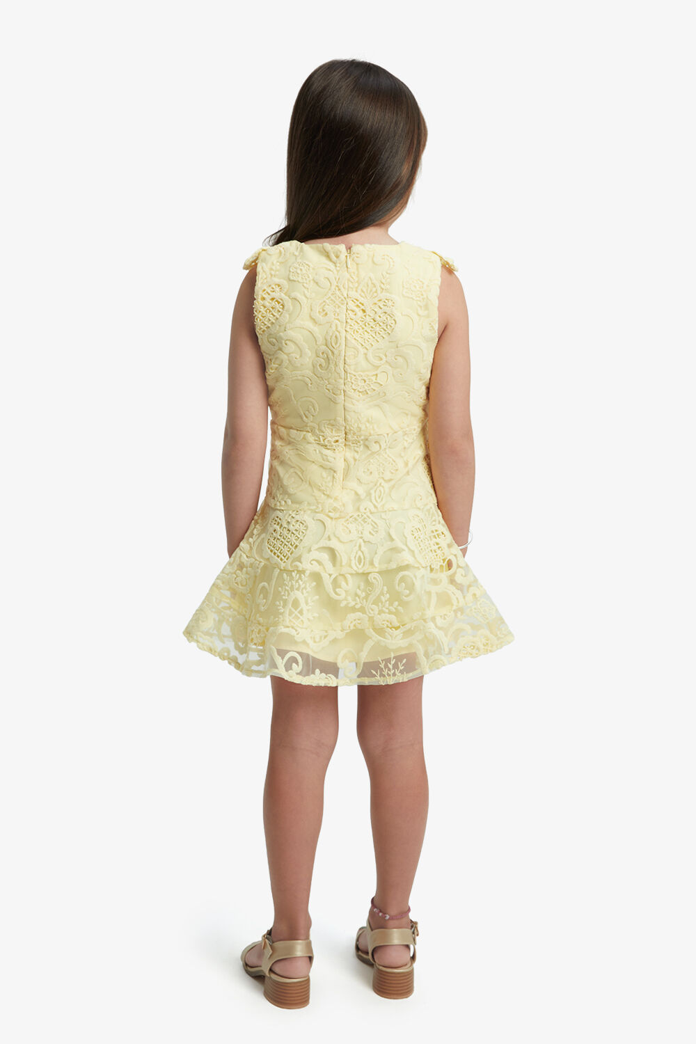 SADIE LACE DRESS in colour LIMELIGHT