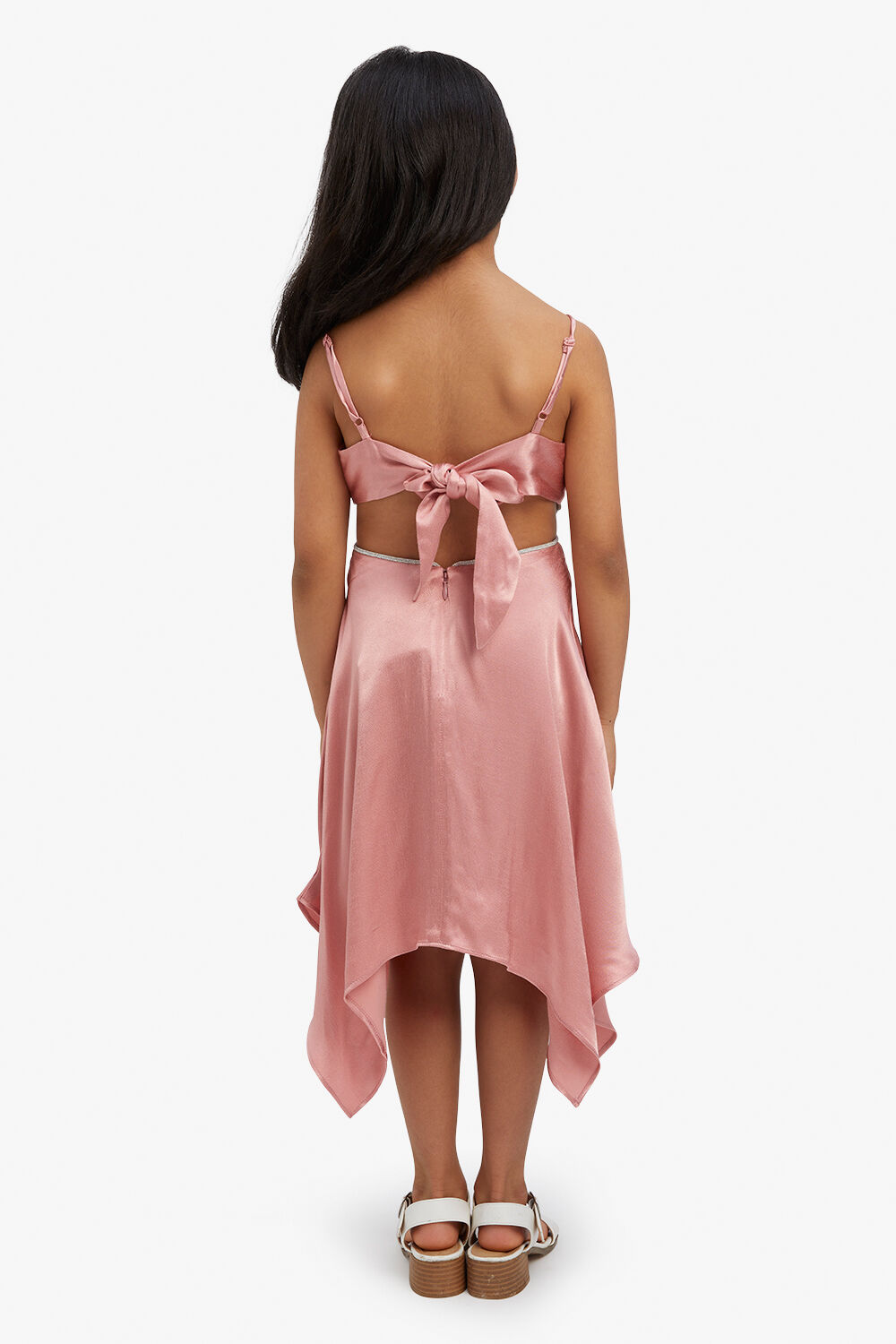 GIRLS MILENA HANKY DRESS in colour VANILLA CREAM