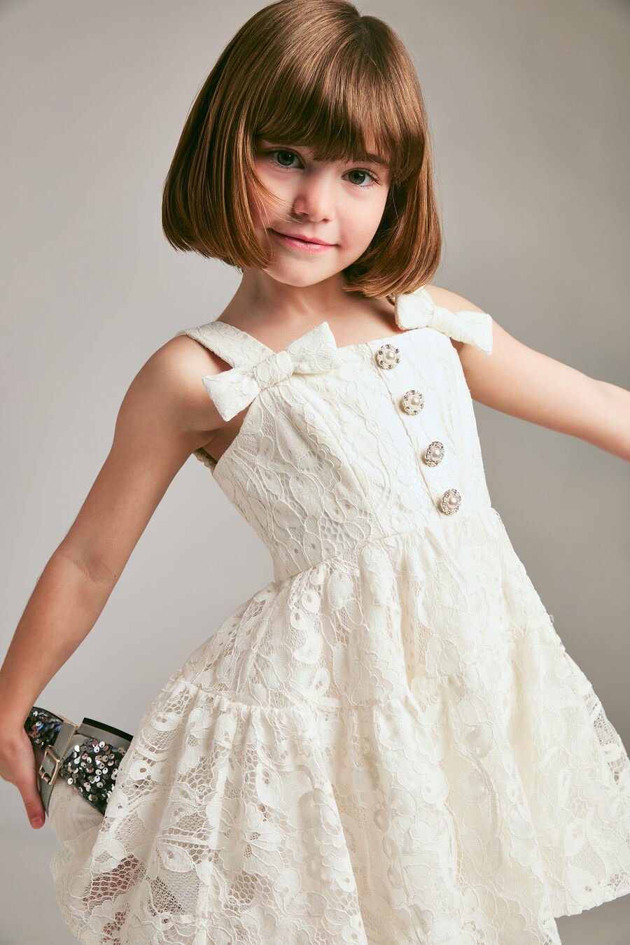 Girls Ava Lace Mini Dress