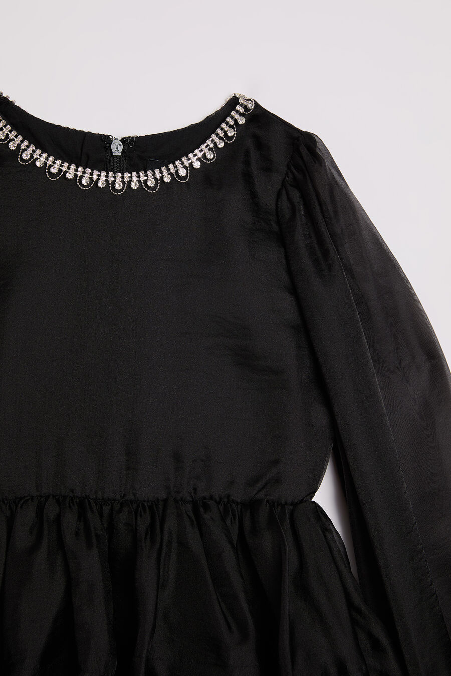 Girls Wednesday Organza Trim Dress