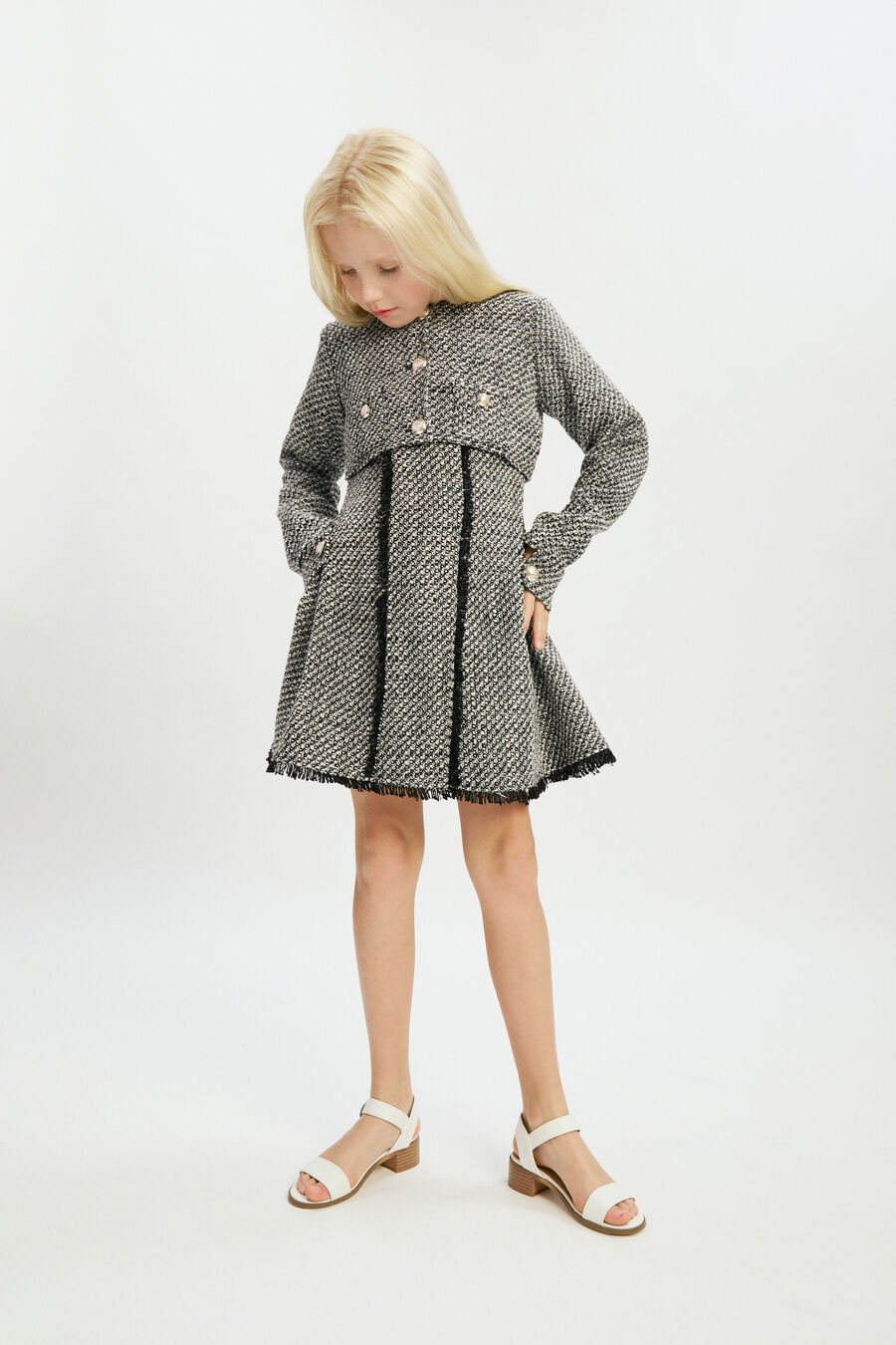 Girls Sadie Boucle Crop Jacket