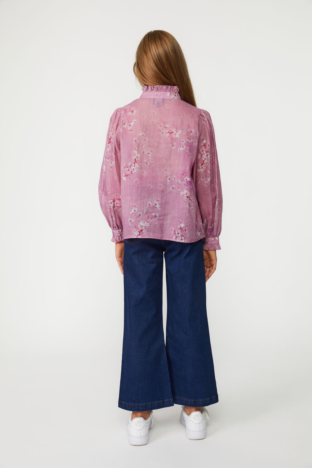 Girls MATILDA FLORAL BLOUSE in colour PEACH WHIP