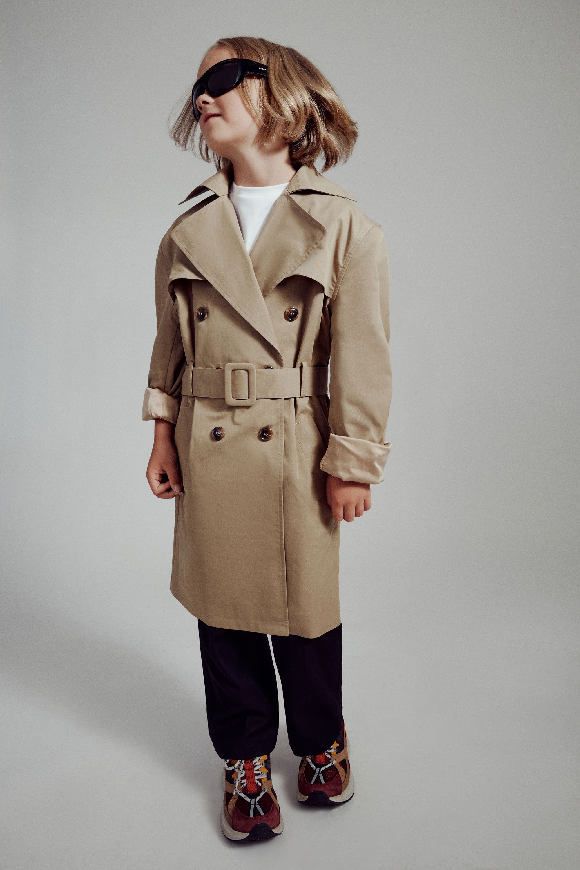 Boys tan trench coat sale