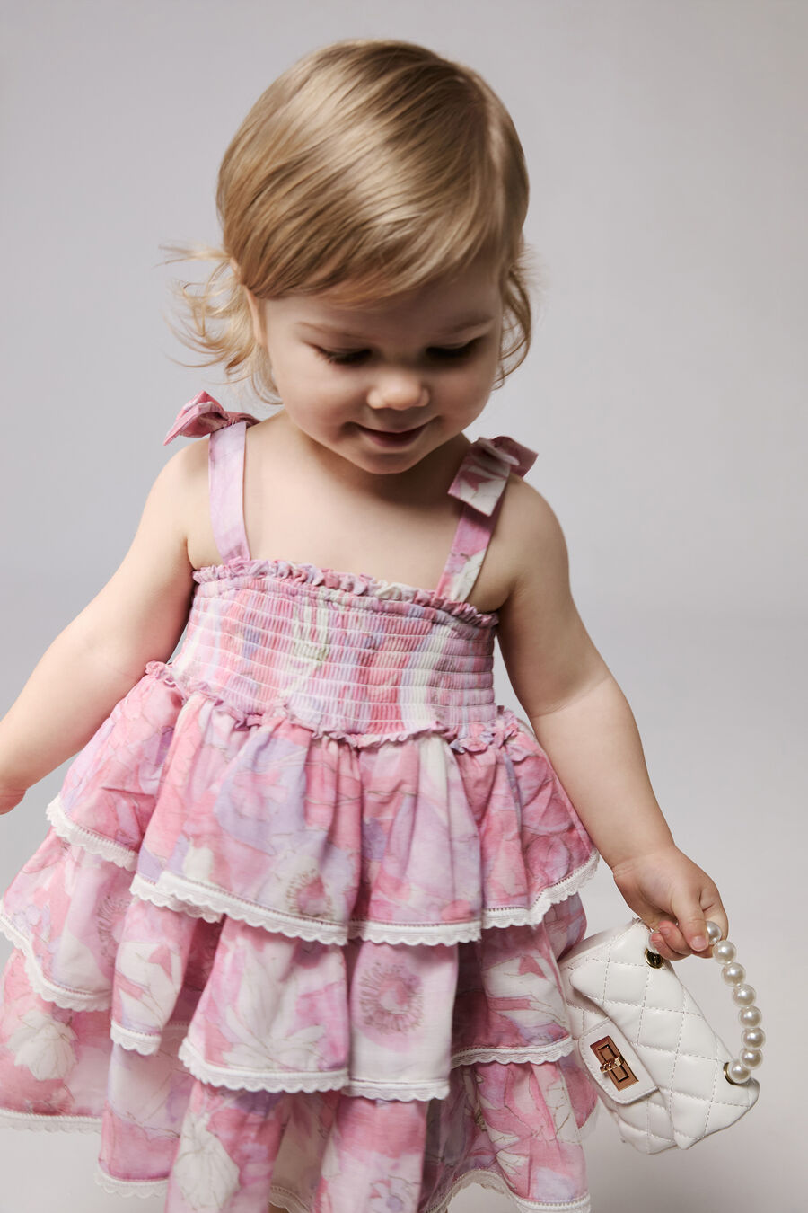 LEXIE TIERED DRESS in colour Pink