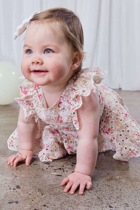 BABY GIRL AMELIA FLORAL DRESS in colour SACHET PINK